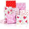 10 Sheets Pink Red Heart Birthday Gift Wrapping Paper, Valentine's Day Wrapping Paper Sheets for Women Girls, Gift Wrapping Paper for Birthday Mothers Day Baby Bridal Shower Wedding, 19.7x27.6Inch view 1
