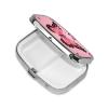 Butterfly Pink Print Pill Box Square Pill Case 2 Compartment Small Metal Medicine Organizer Portable Travel Pillbox for Pocket Purse Cute Mini Pill Container to Hold Daily Vitamins view 2