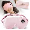 Silk Cordless Heated Eye Mask for Dry Eyes - Heating Warm Electric Mask Hot Moist Compress Heating Pad, Blepharitis, Chalazion, Stye - USB Rechargeable Sleep Mask - Pink view 1