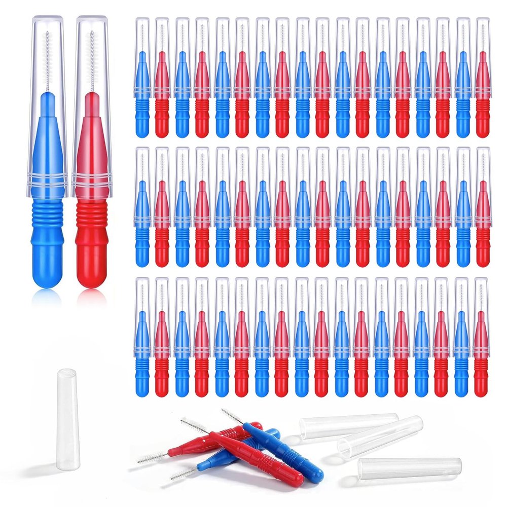 Duozhenzhu Gum Brushes go Between Teeth Tight Interdental Slim Brushes with 360 Angled Soft Bristles,Brace Floss Cleaner Cleaning Tools 2 Size