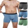 TIICHOO Mens Incontinence Boxer Briefs Washable Soft Protective Leak Proof Underwear for Men for Light Bladder Leakage 3 Pack (Dark Grey/Green/Blue, X-Large) view 1