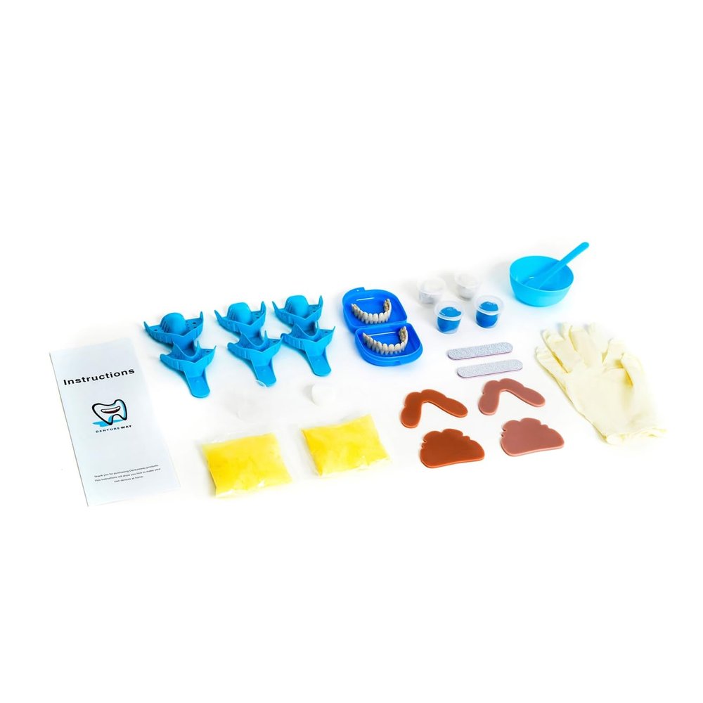DENTUREWAY DIY Denture Kit with Impression, Do-It-Yourself Partial Denture Solution, Small