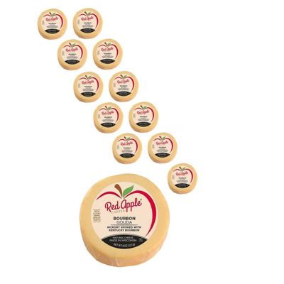 Red Apple Hickory Smoked Bourbon Gouda Wheel, 8 OZ, 12 Pack