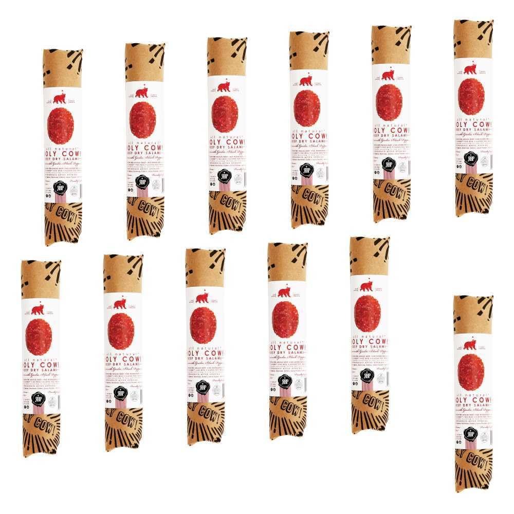 Red Bear Provisions Holy Cow Dry Beef Salami Chub, 6 OZ, 12 Pack