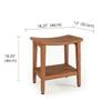 18" Sumba-Bjn Slatted Teak Shower Bench with Shelf view 3