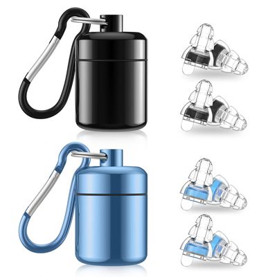 High Fidelity Concert Ear Plugs, Reusable Musicians Earplugs, 24dB Noise Reduction Music Ear Plugs for Concerts, Musicians, Festival, DJ's, Nightclub, Drummers, Party (4 Pairs)