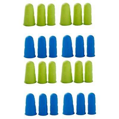 GLEAVI 24pcs Finger Protector Silicone Cut Gel Finger Cots Scratch-Resistant Reusable Flexible for Home Store and Gaming