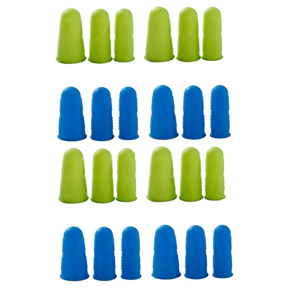 GLEAVI 24pcs Finger Protector Silicone Cut Gel Finger Cots Scratch-Resistant Reusable Flexible for Home Store and Gaming