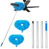 Ceiling Fan Cleaner Duster,Reusable Microfiber Ceiling Fan Blade Cleaner Duster with Extendable Long Handle Removable 13 to 48 in for Cleaning Bookshelves,Door,Window Top (Blue) view 1