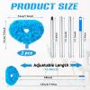 Ceiling Fan Cleaner Duster,Reusable Microfiber Ceiling Fan Blade Cleaner Duster with Extendable Long Handle Removable 13 to 48 in for Cleaning Bookshelves,Door,Window Top (Blue) view 2