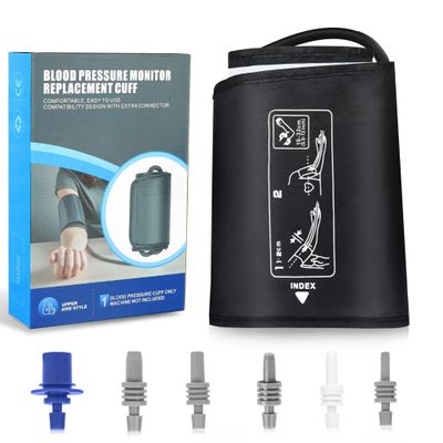 5.9"~13" (15-32cm) Extra Small to Medium Blood Pressure Cuff - BP Replacement Cuff for Individuals with XS/Small/Medium Upper Arms, 6 Size Connectors Compatible with Omron and Other Brands (Cuff Only)