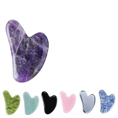 MObyat Natural Jade Scraping Board Powder Crystal Heart-Shaped Scraping Sheet Crystal Scraping Board Face Beauty V-Shaped Jade Scraping 1Pcs (Color : Type 9)
