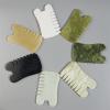 BAWHO Gouache Natural Stone Gua Sha Massage Comb Head Body Meridian Scraping Reflexology Blood Circulation Jade Therapy Tools 1Pcs (Color : Hua) view 1