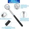 2 Pack Bear Claw Portable Extendable Back Scratcher, Metal Stainless Steel Telescoping Back Scratcher Tool with Carrying Bag (Black) view 2