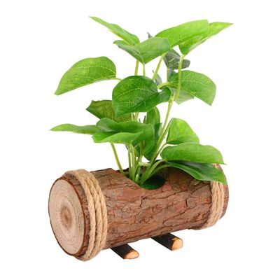 ABOOFAN Artificial Bonsai Miniature Landscape for Home and Office Decor Plastic Potted Greenery Low Maintenance Faux Plant for Desktop and Dollhouse Decoration