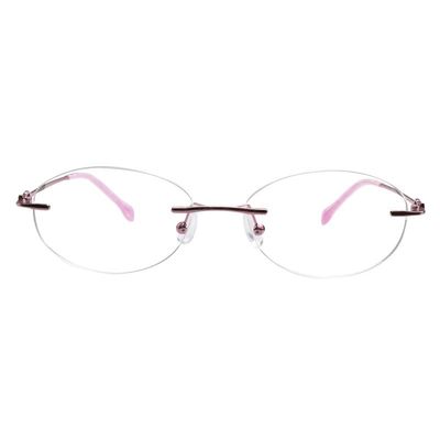 LAMBBAA Blue Light Blocking Reading Glasses,Frameless Frame Reduces Eye StrainStylish for Men and Women(pink,+4.50 Magnification)