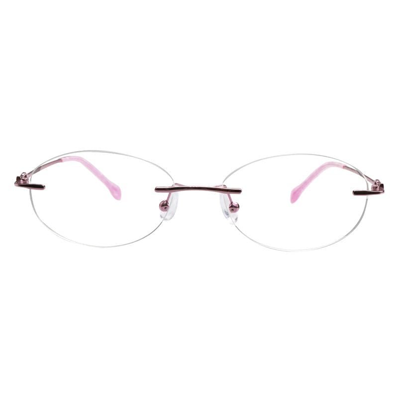 LAMBBAA Blue Light Blocking Reading Glasses,Frameless Frame Reduces Eye StrainStylish for Men and Women(pink,+4.50 Magnification)
