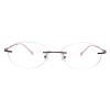 LAMBBAA Blue Light Blocking Reading Glasses,Frameless Frame Reduces Eye StrainStylish for Men and Women(pink,+4.50 Magnification) view 1