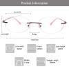 LAMBBAA Blue Light Blocking Reading Glasses,Frameless Frame Reduces Eye StrainStylish for Men and Women(pink,+4.50 Magnification) view 3