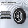 10inch Wheelchair Caster Front Wheel Replacement, 10" x 2" Non-pneumatic Black Solid Tire for Power Wheelchair, Aluminum Alloy Wheel Hub, 2 Pcs view 3