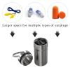 Adorila 4-Pack Metal Earplug Case - Crush-Proof Keychain Holder - Waterproof Replacement Travel Capsule for Concert & Sleep Earbuds (Black & Silver) view 3