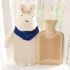 2 PCS Couple Hot Water Bottle,Hand Warmer Water Bag with Cute Stuffed Animal Cover Cartoon Hand Warmer for Winter view 4