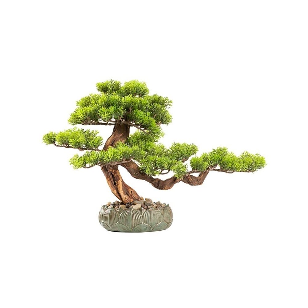 Artificial Bonsai Tree Simulation Pine Bonsai Artificial Bonsai Greening Ceramic Pot Suitable for Indoor and Outdoor Desktop Decoration Ornaments Office Decoration Bonsai