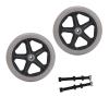 1 Pair 6/7/8 Inch Wheelchair Front Wheels, Non-Pneumatic Wheelchair Solid Rubber Wheels Assembly for Many Standard Wheelchairs with 5/16" (8 mm) Bearing (Color : Gray, Size : 6"(A)) view 1
