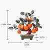 Artificial Bonsai Tree Feng Shui Auspicious Bonsai Ornaments, Jade Carving Orange Tree Bonsai, Living Room TV Cabinet Bonsai Porch Ornaments Office Decoration Bonsai view 2