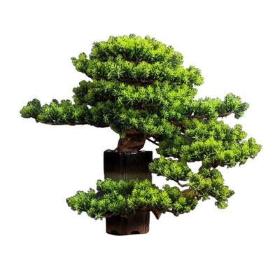 AMONG Artificial Bonsai Tree Artificial Pine Bonsai Simulation Green Plant Bonsai Indoor and Outdoor Greening Ceramic Pot Living Room Office Decoration Office Decoration Bonsai