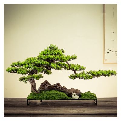 Artificial Bonsai Tree Home Decor Simulated Welcome Pine Bonsai Porch Living Room Decoration Indoor Pseudopotted Green Plant Tabletop Ornaments Gifts Office Decoration Bonsai (Color : C)