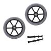 1 Pair 6/7/8 Inch Wheelchair Front Wheels, Non-Pneumatic Wheelchair Solid Rubber Wheels Assembly for Many Standard Wheelchairs with 5/16" (8 mm) Bearing (Color : Gray, Size : 6"(B)) view 1