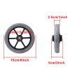 1 Pair 6/7/8 Inch Wheelchair Front Wheels, Non-Pneumatic Wheelchair Solid Rubber Wheels Assembly for Many Standard Wheelchairs with 5/16" (8 mm) Bearing (Color : Gray, Size : 6"(B)) view 2
