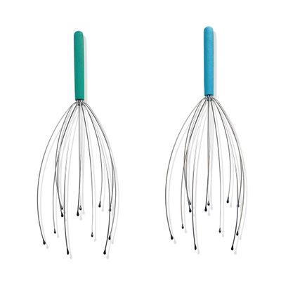 CXHL Head Scratcher 12 Fingers Handheld Scalp Massager for Head Body Stress Relax(2 Pack, Random Colors)