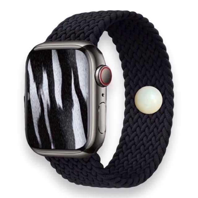 AcuBracelet Nausea & Motion Sickness Watch Band  Acupressure Strap for Stress & Focus Support  Compatible with Apple Watch - Braided Nylon Solo Loop  Black (S 38/40/41)