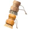 PartyKindom 2pcs Kitchen Pot Cleaning Brushes Handheld Dish Brushes for Household Use Wok Cleaning Tool Fine Craftsmanship for Stubborn Stains Sisal Coconut view 1