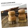 PartyKindom 2pcs Kitchen Pot Cleaning Brushes Handheld Dish Brushes for Household Use Wok Cleaning Tool Fine Craftsmanship for Stubborn Stains Sisal Coconut view 3