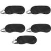 5 Pack Eye Sleep Masks, Sleep Covering, Eye Blinderfold for Sleeping,Travel, Party Games, Supply (Black) view 1