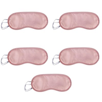 5 Pack Eye Sleep Masks, Sleep Covering, Eye Blinderfold for Sleeping,Travel, Party Games, Supply (Pink)
