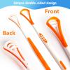 4-Pack Tongue Scraper Oral Care Kits  Plastic Dual-sided Tongue Brushes for Reducing Bad Breath, Includes Comfort Grip Handle, Ideal for Adults and Kids Healthy Oral Hygiene Tools view 3