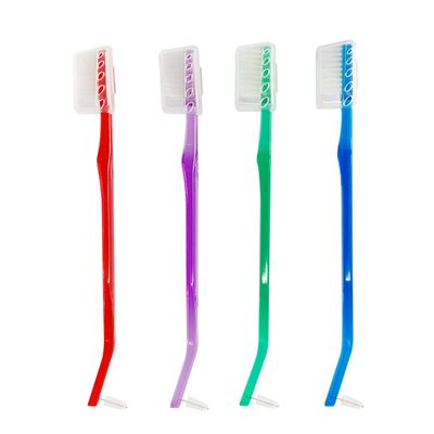 4-Pack Orthodontic Toothbrushes with Double-Ended Design  V-Trim Brush and Interspace Brush for Effective Braces Cleaning, Multi-Colored Set for Oral Dental Care