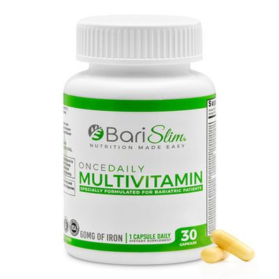 BariSlim Once Daily Bariatric Multivitamin Capsule - 60mg of Iron - Bariatric Vitamin & Supplement for Post Surgery Including Gastric Bypass & Gastric Sleeve | 30 Day Supply