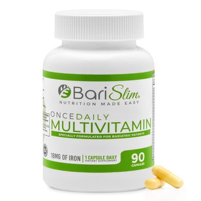 BariSlim Once Daily Bariatric Multivitamin Capsule - 18mg of Iron - Bariatric Vitamin & Supplement for Post Surgery Including Gastric Bypass & Gastric Sleeve | 90 Day Supply