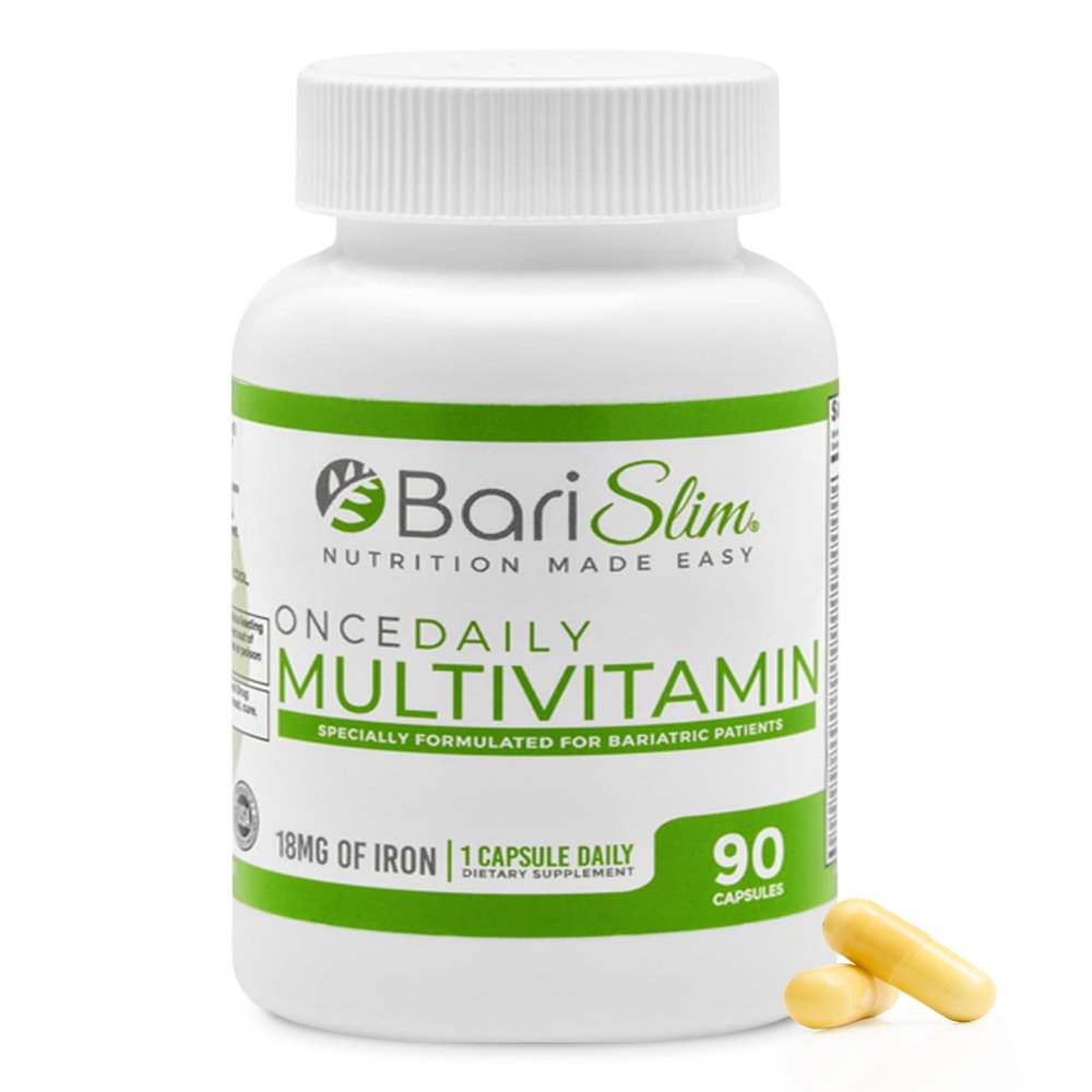 BariSlim Once Daily Bariatric Multivitamin Capsule - 18mg of Iron - Bariatric Vitamin & Supplement for Post Surgery Including Gastric Bypass & Gastric Sleeve | 90 Day Supply