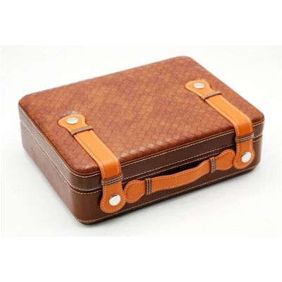 WAOCEO Cigar Humidor High Grade Mat tote style snow pine cigar box Outdoor Travel Portable Cigar humidor Tool cigar Cigar Desktop Box (Color : Brown)