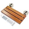 20" Modern Solid Teak Wood Folding Shower Seat Bench Brushed Wall Mounted Shower Bench Bathtub Seat Fold Down Spa Bench view 2