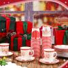 Honeydak 100 Pcs Christmas Disposable Paper Cups and Saucers Include 50 Pcs 9 oz Xmas Paper Cups with Handle Disposable Christmas Hot Chocolate Mugs Xmas Plates Teacups Set(Santa) view 4