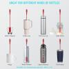 15.7" Silicone Bottle Brush, ddLUCK Water Bottle Cleaner Brush for Stanley, Hydroflasks, Glass, Thermos Sports Bottle, Vase and Glassware, Bottle Brush Cleaner for Small Narrow Neck Containers (Red) view 2