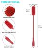 15.7" Silicone Bottle Brush, ddLUCK Water Bottle Cleaner Brush for Stanley, Hydroflasks, Glass, Thermos Sports Bottle, Vase and Glassware, Bottle Brush Cleaner for Small Narrow Neck Containers (Red) view 3