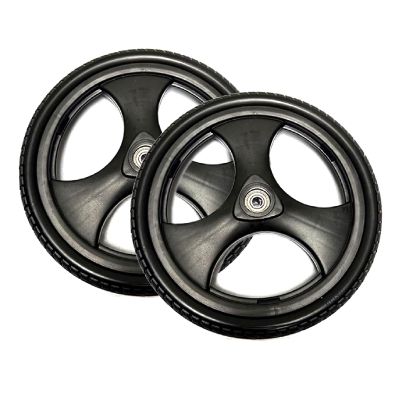 1 Pair 12/16 Inch Wheelchair Rear Wheels, Black PU Solid Non-Inflatable Wheelchair Tires Assembly for Manual Wheelchairs Walkers with 1/2" (12mm) Bearing (Size : 12inch/31cm)